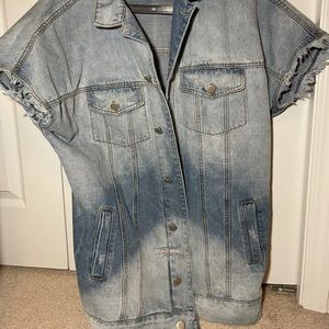 Denim Jacket oversize fit Sleeveless Jeans jacket